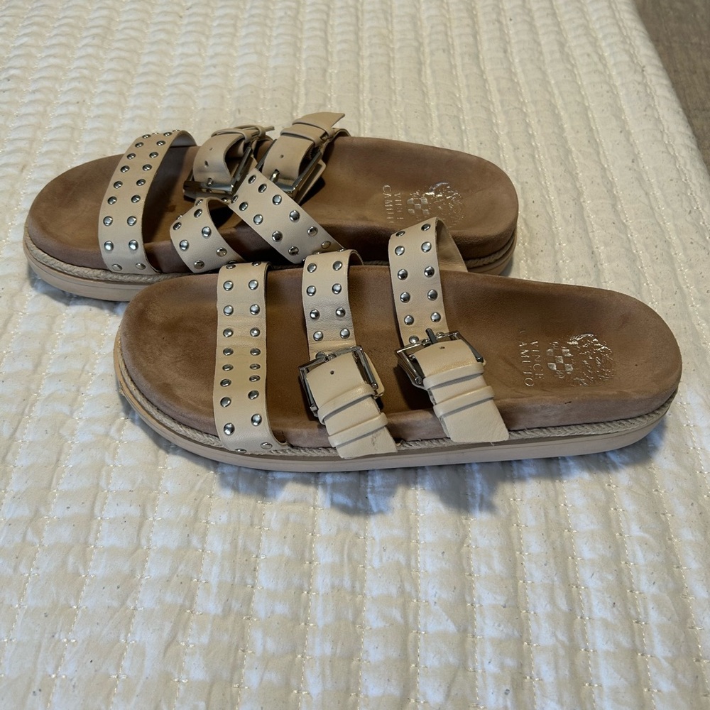 Vince Camuto Chandra buckle Studded Slides
